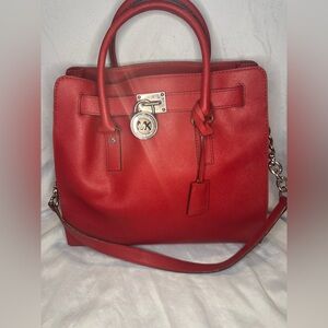 Michael Kors Red Satchel Bag